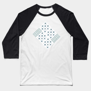 Shapes on the grid. A trendy geometric pattern of diamonds and dots in grey, green, black and white. A beautiful contemporary design, perfect for home decor, t-shirts and more. Baseball T-Shirt